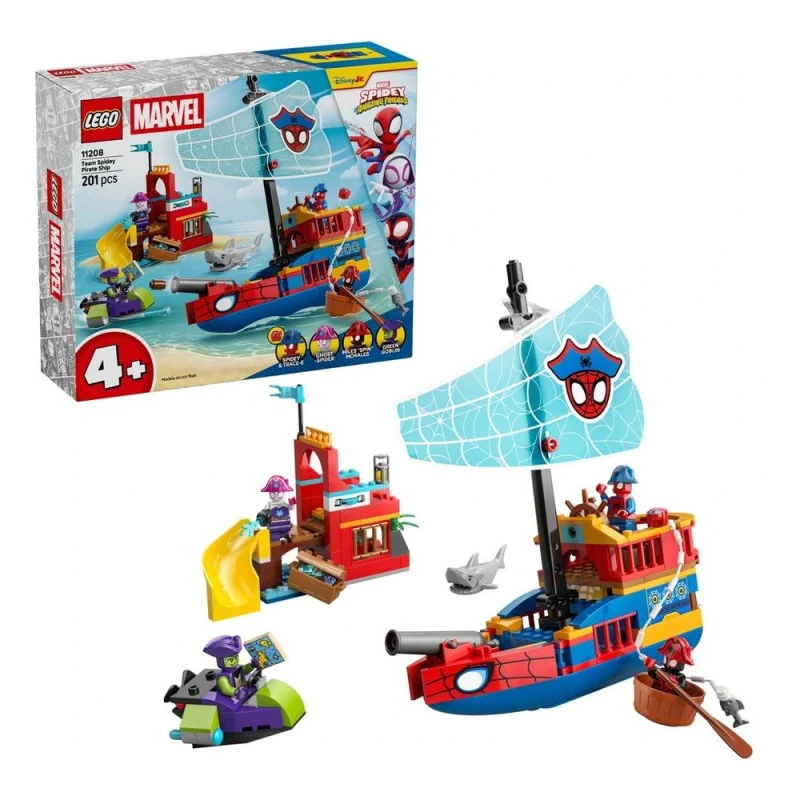 Image of LEGO Marvel Team Spidey Pirate Ship Building Toy 11208