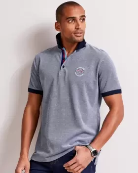 Image of Cotton Traders Mens Help For Heroes Short Sleeve Birdseye Polo Shirt in Blue