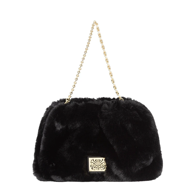 Image of Biba Biba Faux Fur Clutch - Black One Size