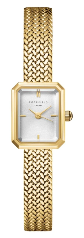 Image of Rosefield MWGMG-M01 Mini Octagon Gold (15mm) Silver Dial / Watch