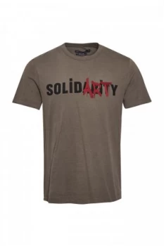 Image of Mens French Connection Solidarity T Shirt Forest Green