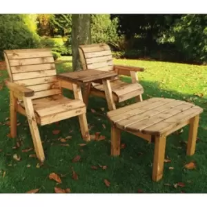 Image of Twin Companion Dining Set Straight - Green Cushion - Green Cushion