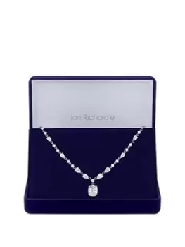 Image of Jon Richard Rhodium Plated Cubic Zirconia Statement Crystal Necklace, Silver, Women