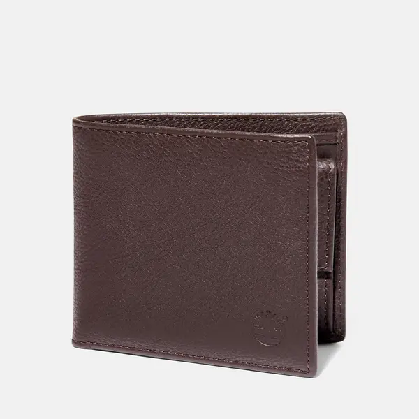 Image of Timberland Kennebunk Bifold Leather Wallet With Coin Pocket For Men In Brown, Size ONE