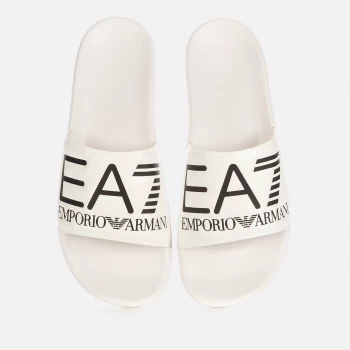 Image of EA7 Mens Visability Logo Sliders - White - UK 8