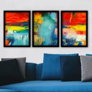 Image of 3SC148 Multicolor Decorative Framed Painting (3 Pieces)