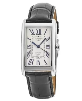Image of Longines DolceVita Silver Dial Black Leather Strap Unisex Watch L5.767.4.71.0 L5.767.4.71.0