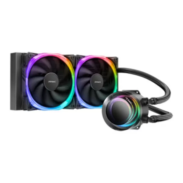 Image of Antec VORTEX 240 ARGB. Type: All-in-One liquid cooler Maximum airflow: 57.93 cfm Bearing type: Hydraulic. Product colour: Black
