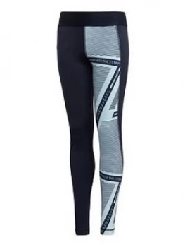 Image of Adidas Junior Girls Alphaskin Training Tight - Blue