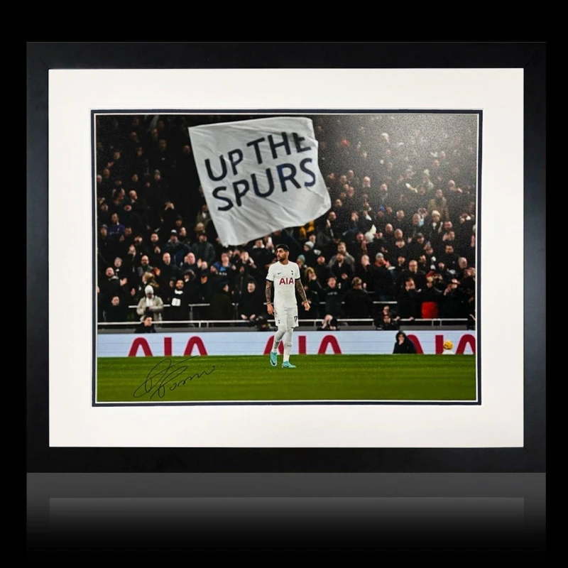 Image of The Fan Cave Cristian Romero Signed Tottenham Hotspur Deluxe Mo White unisex 550x450mm