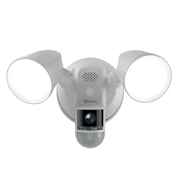Image of Swann 4K Floodlight Powered WiFi Security Camera Smart Home Security Camera - White
