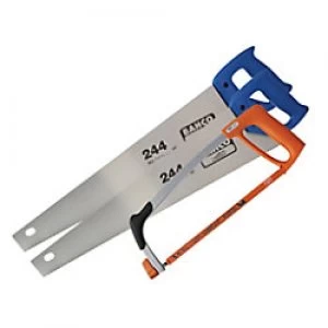 Image of Bahco Hardpoint Handsaw 244 Twin Pack 550mm (22in) and Hacksaw 317 300mm (12in)