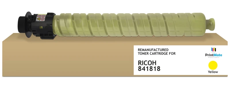Image of PrintMate RICOH 841818. remanufactured toner. Yellow 18000p