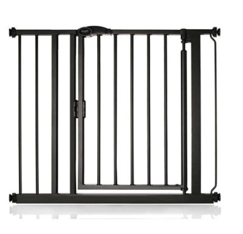 Image of Bettacare Auto Close Pet Gate, 89.4Cm - 96.4Cm, Matt Black, Pressure Fit Stair Gate For Dog & Puppy
