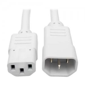 Image of Tripp Lite PDU Power Cord C13 to C14 10A 250V 18 AWG 2ft White