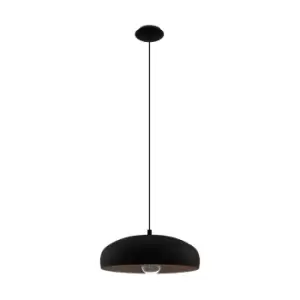 Image of Pendant Ceiling Light Modern Colour Black & Copper Coloured Steel Bulb E27 1x60W