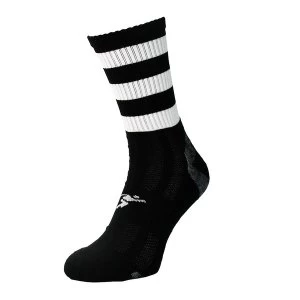 Image of Precision Pro Hooped GAA Mid Socks Junior Black/White - UK Size J12-2