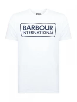 Image of Mens Barbour Short Sleeve Large Logo T Shirt White