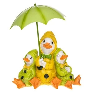 Image of Puddle Duck Family With Brolly Ornament