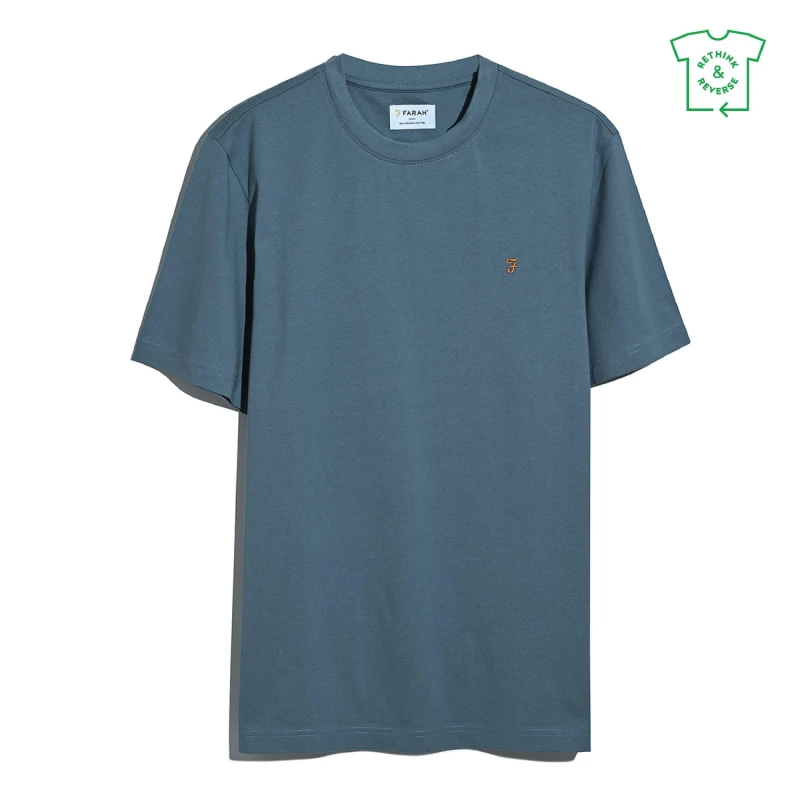 Image of Farah Mens Regular Fit T-Shirt Chalk Blue 413 male Small