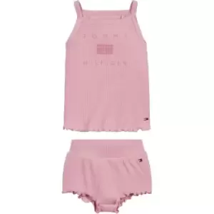 Image of Tommy Hilfiger Baby Girl Rib Short Set - Pink