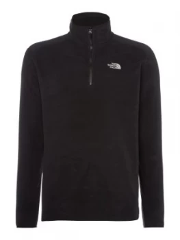 Image of Mens The North Face 100 Glacier 14 Zip Fleece Black