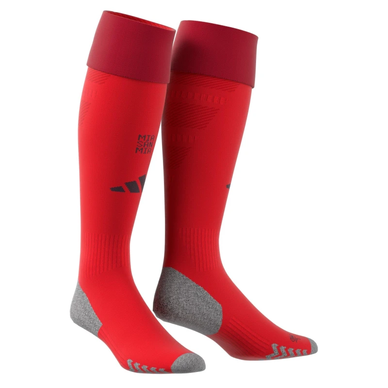 Image of adidas FC Bayern Munich Home Socks 2024 2025 - Red Red 4 -8