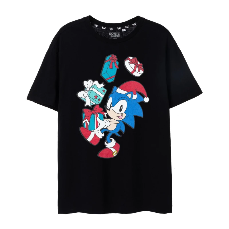 Image of Sonic the Hedgehog Sonic the Hedgehog Men Short Sleeved T-Shirt in Black Size: large Black L Male 5063203023820