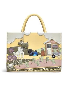 Image of Radley The Allotment Leather Medium Ziptop Multiway Bag - Mother Of Pearl