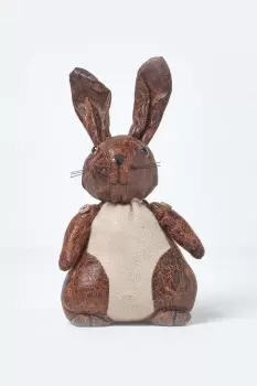 Image of Faux Leather Animal Rabbit Door Stopper