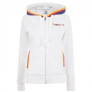Image of Champion Rainbow Zip Through Hoodie - White