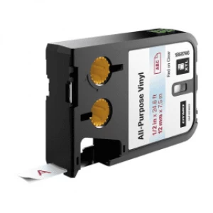 Image of Dymo 1868746 Red on Clear Label Tape 12mm x 7.5m