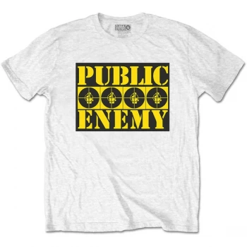 Image of Public Enemy - Four Logos Unisex Medium T-Shirt - White