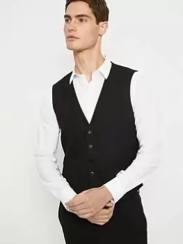 Image of Burton Menswear London Burton Tailored Fit Black Essential Waistcoat, Black Size M Men