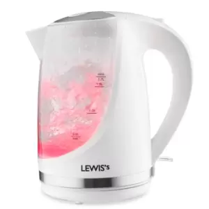 Image of Lewis's Illuminated Jug Kettle 1.7L 2200W - White - TJ Hughes