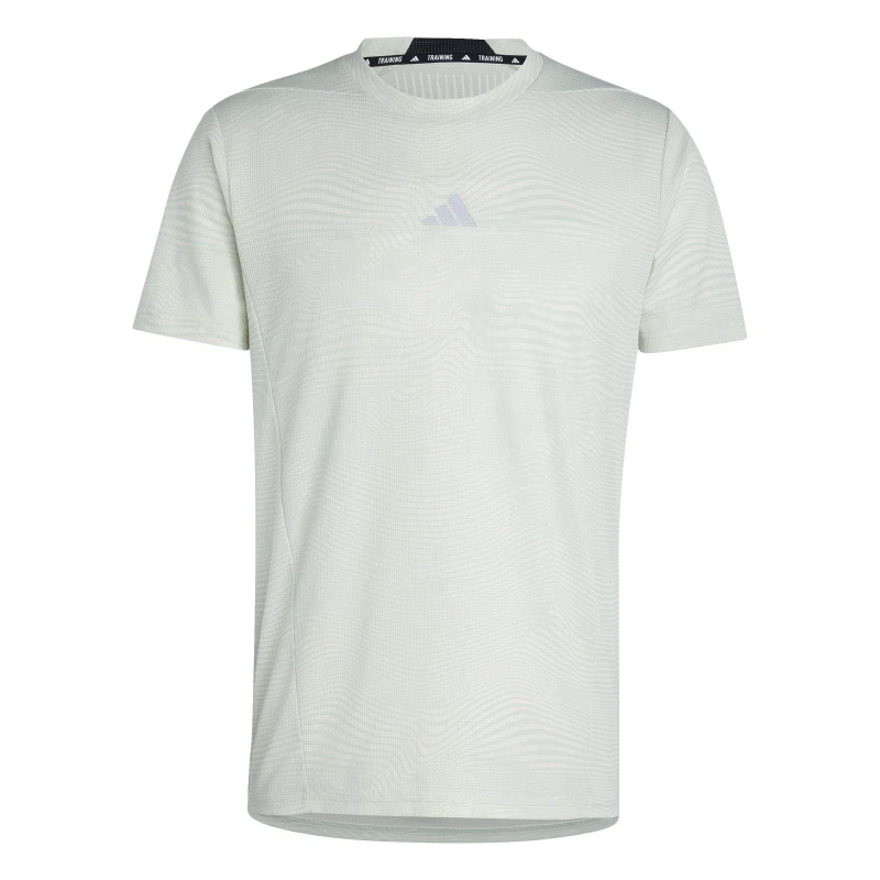 Image of adidas D4T HEAT.RDY HIIT Training T-Shirt Mens Wht/Green male 2XL