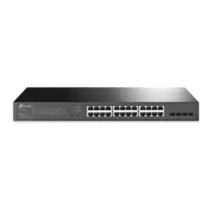 Image of JetStream 28-Port Gigabit Smart PoE Switch with 24-Port PoE+ - Gigabit Ethernet (10/100/1000) - Power over Ethernet (PoE) - Rack mounting