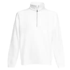 Image of Fruit Of The Loom Mens Zip Neck Sweatshirt (2XL) (White)