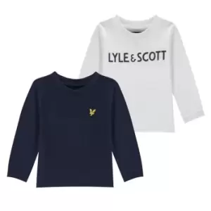 Image of Lyle and Scott 2 Pack Long Sleeve T Shirt - Blue