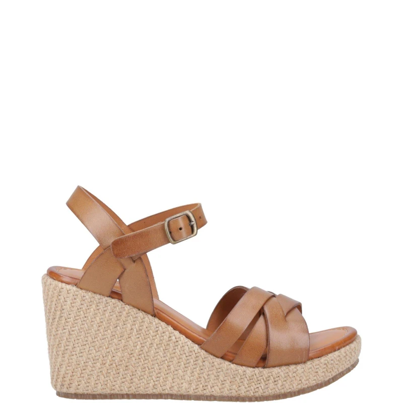 Image of Hush Puppies Phoebe Wedge Sandal - Brown Brown 4