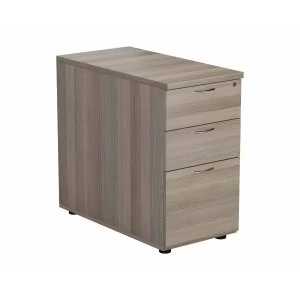 Image of TC Office Deep Desk High Pedestal with Filing Drawer Height 730mm, Grey Oak Effect