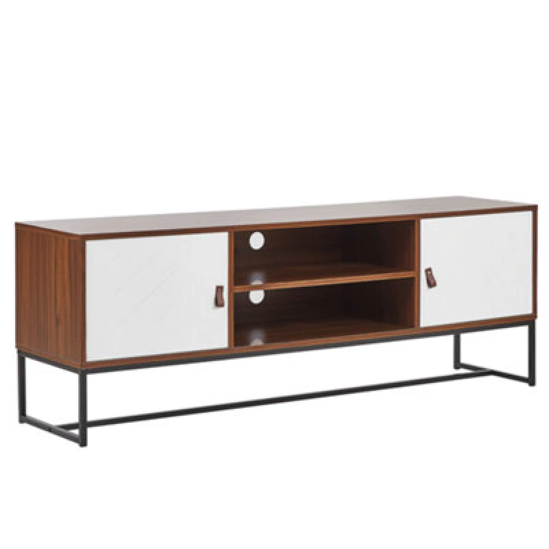 Image of Beliani TV Stand Nueva Dark Brown/ White