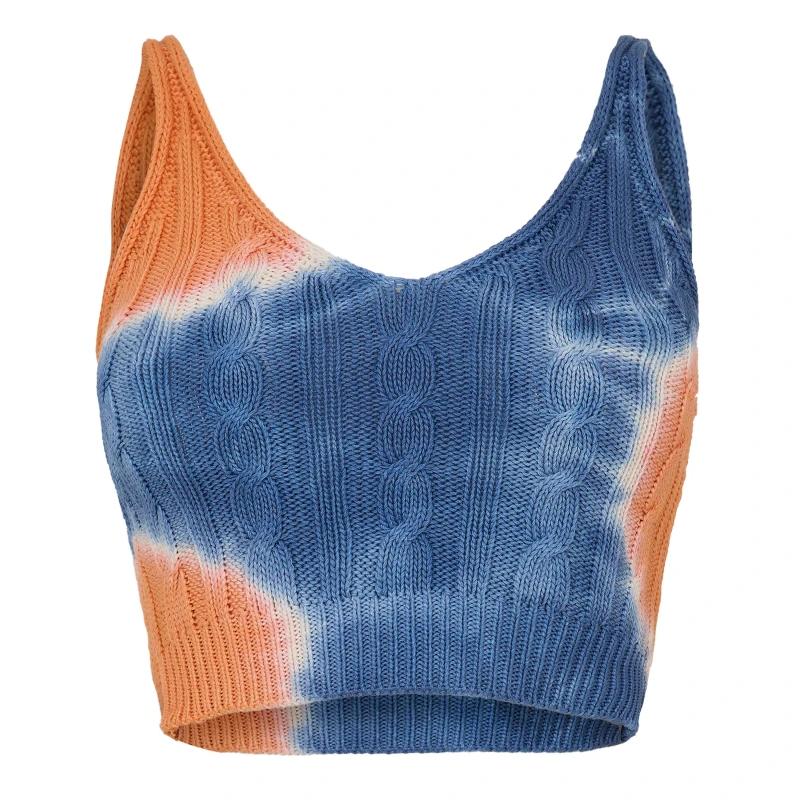 Image of Diesel Womens Mila Maglia Knitted Top Orange+Blue female 6