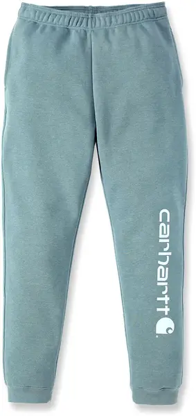 Image of Carhartt Midweight Tapered Graphic Sweatpant, green-blue, Size M