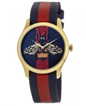 Image of Gucci G-Timeless Blue and Red Dial Blue and Red Strap Womens Watch YA1264061 YA1264061A