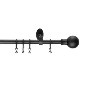 Image of Melrose Textiles Homemaker 110-300cm Extendable Black Curtain Ball Pole