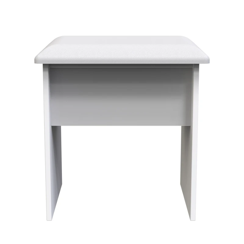 Image of Cube Matt White Dressing Table Stool