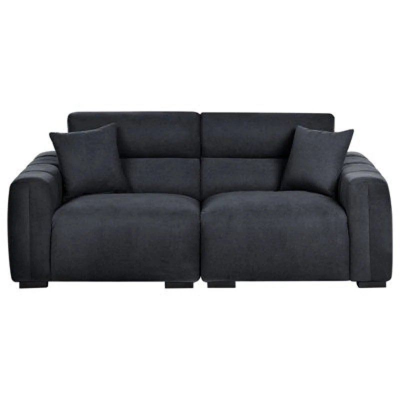 Image of Beliani Sofa 3 Seater Fauskan Fabric Black