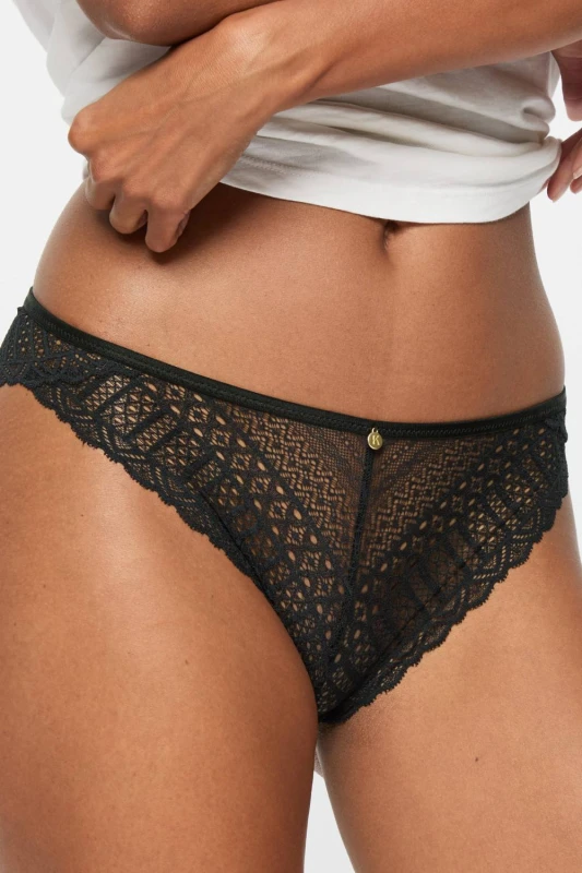 Image of KBX 3 Pack Lace High Leg Brief Black