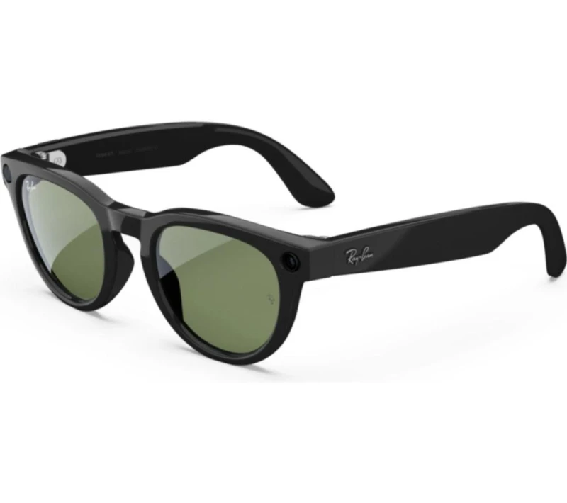 Image of RAY-BAN Meta Headliner (Gen 2) Glasses - Shiny Black with Green Lenses 8056262721285